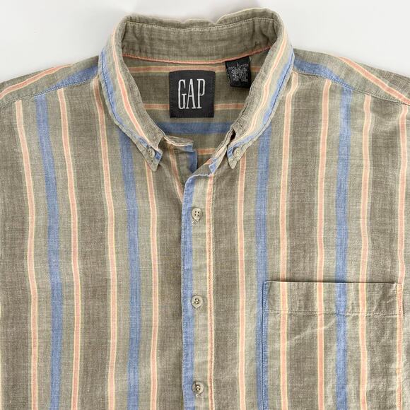 90s GAP striped button down shirt 1990s vintage - Picture 3 of 6